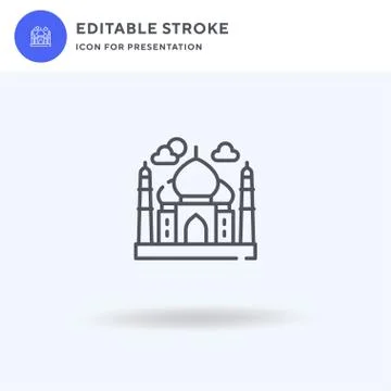 Taj Mahal icon vector, filled flat sign, solid pictogram isolated on white, logo Ilustración de archivo
