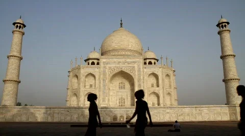 Taj Mahal side  Stock Footage 876155