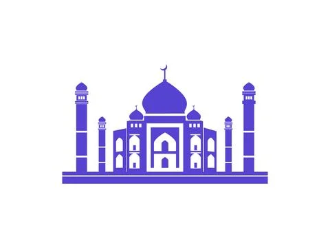 Taj mahal silhouette Vector Stock Illustration