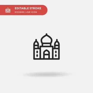 Taj Mahal Simple vector icon. Illustration symbol design template for web mob Illustrazione stock