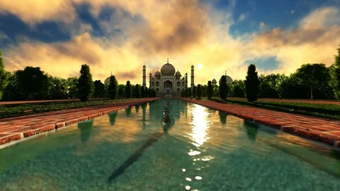 TAJ MAHAL AT SUNSET Stock Footage 86730621