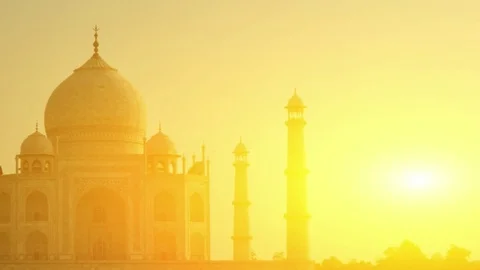 Taj Mahal sunset Stock Footage 88950059