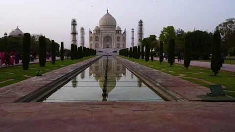 Taj Mahal timelapse day to night, Agra, India Stock Footage