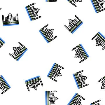 Taj mahal vector seamless pattern Illustrazione stock