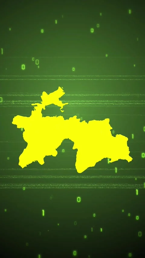 Tajikistan Digital Map Intro Stock Footage 258837448