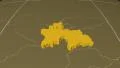 Tajikistan extruded. Solids. Graticule. 4k or 4k+ Resolution