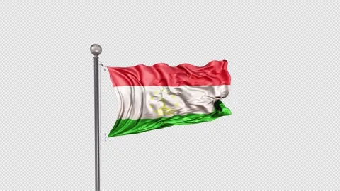 Tajikistan Flag  Animation Loop Include Alpha 3D Rendering Stock Footage 283000289