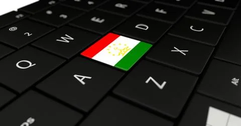 Tajikistan flag button  Stock Illustration