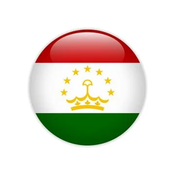 Tajikistan flag on button Stock-Illustration