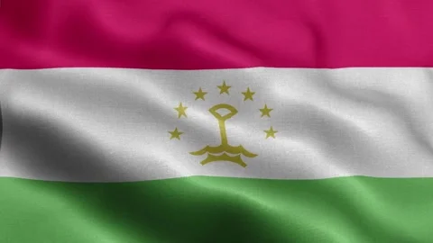 Tajikistan flag Front Stock Footage 318670065