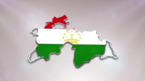 Tajikistan Flag on Map Video stock 277948284