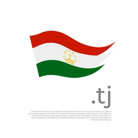 Tajikistan flag. Vector stylized design national poster. Tajik flag painted Stock Illustration