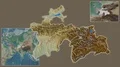 Tajikistan framed and extracted. Physical 4k or 4k+ Resolution