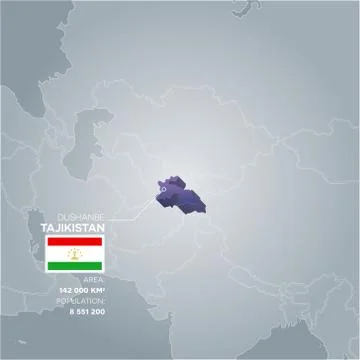 Tajikistan information map. Stock Illustration