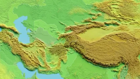 Tajikistan Map 3D animated with Borders Stock Footage 348534600
