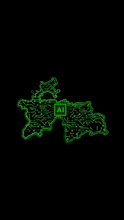 Tajikistan Map AI Chipset Technology Opener Vídeo Stock 337172841