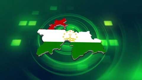 Tajikistan Map and Flag Background 動画素材 344030231