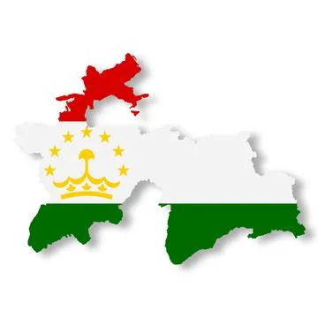 Tajikistan map with clipping path 3d illustration Stock Illustration