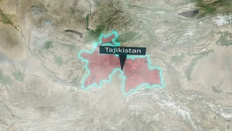Tajikistan Map - Clouds Effect Stock Footage 267848831