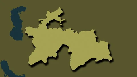 Tajikistan map - extract. Shadow. Pattern. Labels Stock Footage 322677089