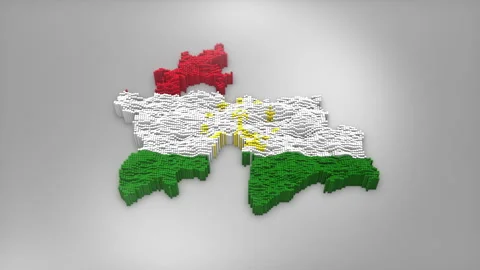 Tajikistan Map with Flag Intro Background Stock Footage 315163354