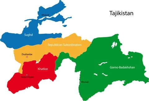 Tajikistan map Stock Illustration