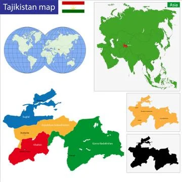 Tajikistan map Stock Illustration