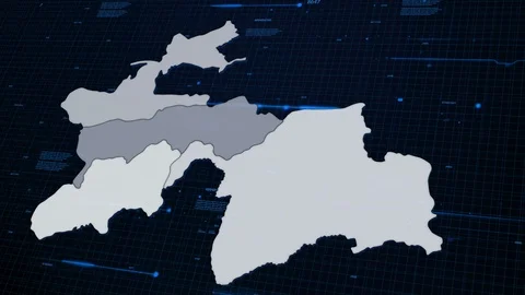 Tajikistan network map Stock Footage 87976688