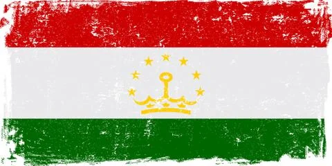 Tajikistan Vector Flag on White Stock Illustration
