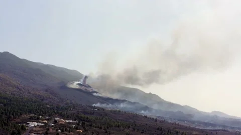 Tajogaite volcano eruption. La Palma. Cumbre Vieja. 2021. Drone. AeriaL. 8 Stock-Footage 197383653
