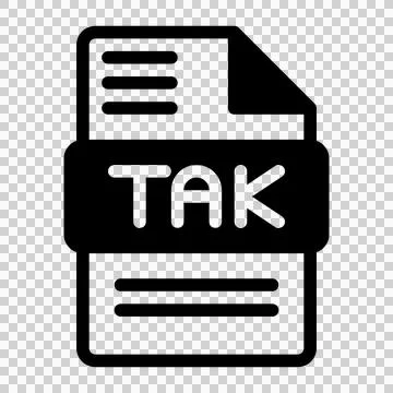Tak file icon. Audio format symbol Solid icons, Vector illustration.  Illustrazione stock