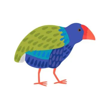 Takahe flightless bright bird Stock Illustration