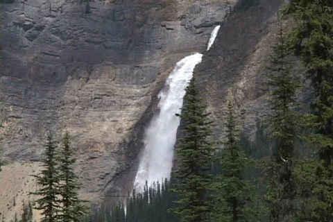 Takakkaw Falls MS pull to WS Stock Footage 148906