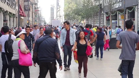 TAKE 1: Crowd walking through street. Stock Footage