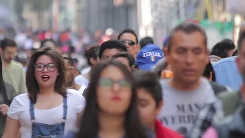 TAKE 2: Crowd walking through street. Stock Footage 74366417