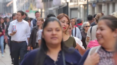 TAKE 3: Crowd walking through street. Stock Footage 74366913