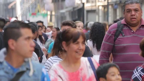 TAKE 4: Crowd walking through street. Stock-Footage 74367203
