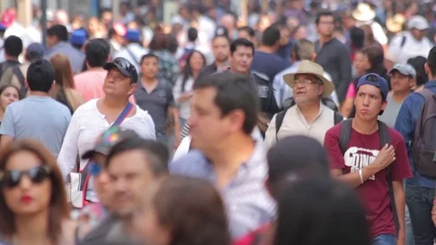 TAKE 7: Crowd walking through street. Stock Footage 74369227