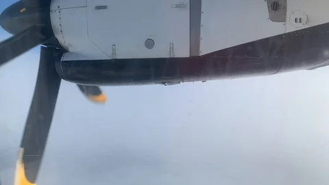 Take off above the clouds on a small plane Stock Footage 108472439