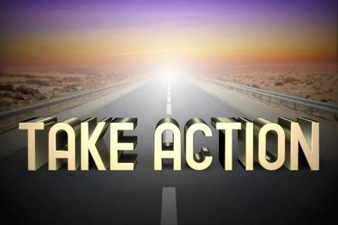 Take action concept, road - 3D rendering イラスト素材