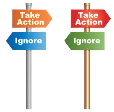Take action ignore Ilustración de archivo
