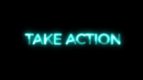 Take Action Neon Text Animation Stock Footage 318339211
