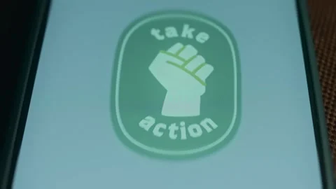 Take Action sticker, Motivation icon, presentation Stock Footage 310053407