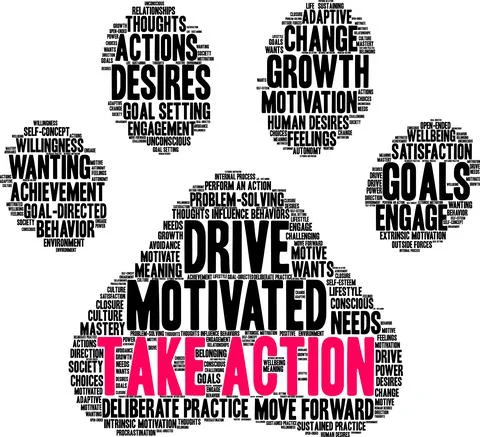Take Action Word Cloud Stock Illustration
