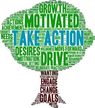 Take Action Word Cloud Stock-Illustration
