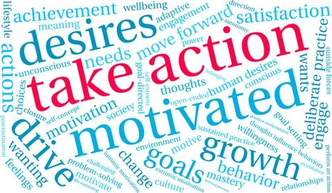 Take Action Word Cloud Illustrazione stock