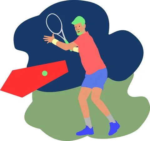 Take Aim at the Ball with a Powerful Forehand Stock Illustration