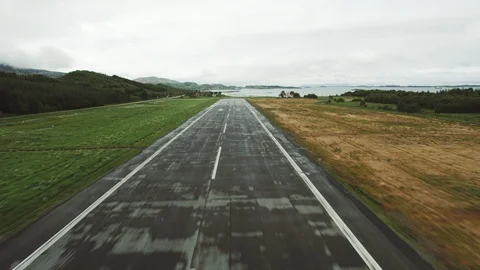 Take off from an airport Stock Footage 95406504