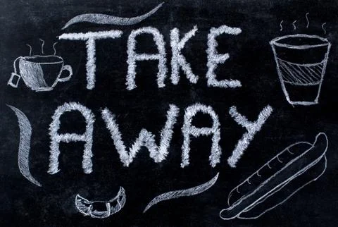 Take away advertisement Stock Photos