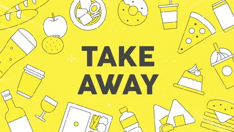 "take away" animation. There is a message in English at the end. 動画素材 153520060